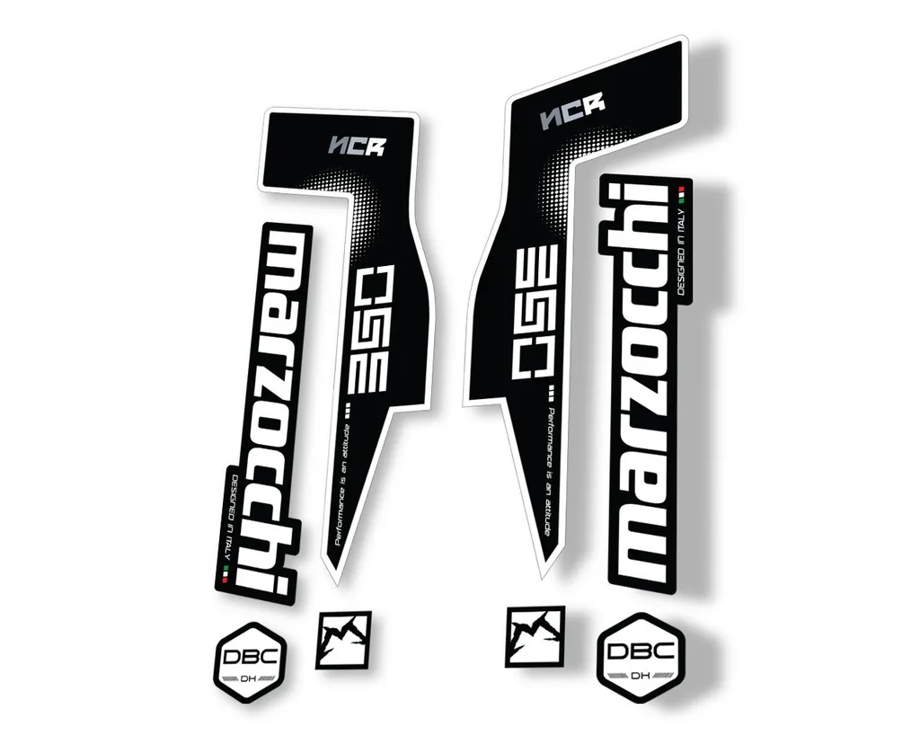 Marzocchi 350 NCR 2018 Fork Suspension Sticker Decal Adhesive Kit White