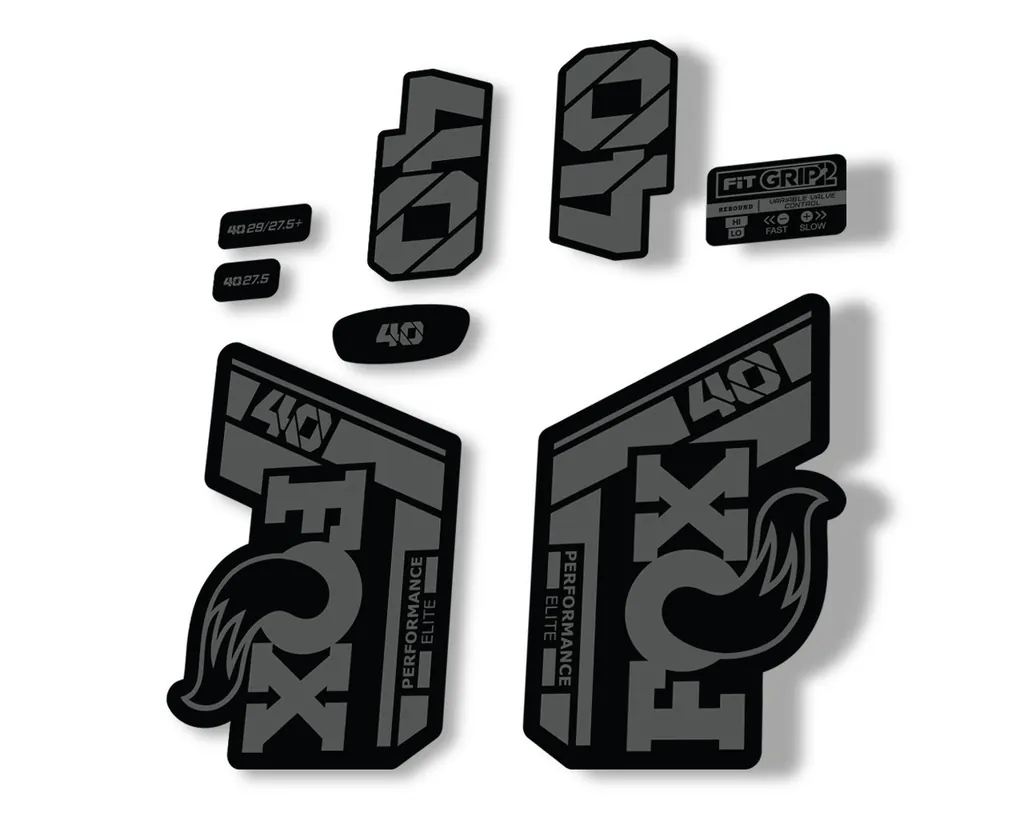 FOX 40 Performance Elite 2021 Fork Decals Suspension Sticker Adhesive Gray
