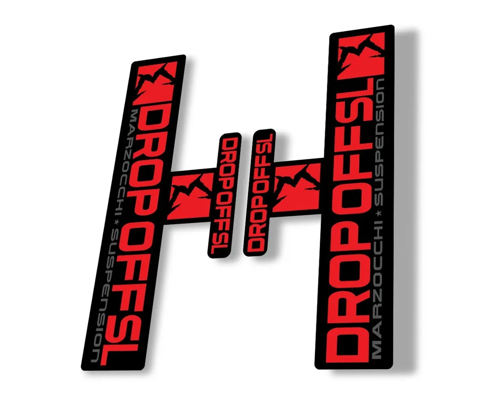 Marzocchi Drop Off SL Suspension Sticker Decal Kit Adhesive Red