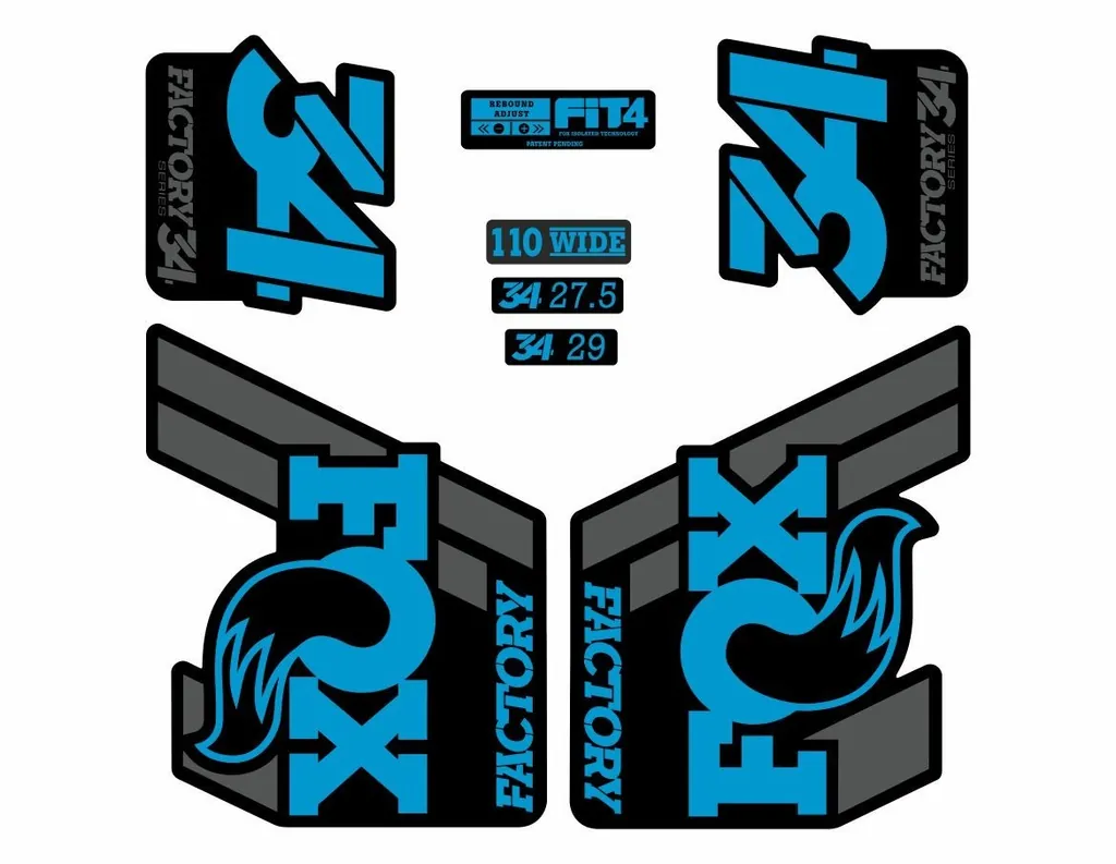 FOX 34 Float 2018-19 Forks Suspension Factory Decal Sticker Adhesive Blue Gray