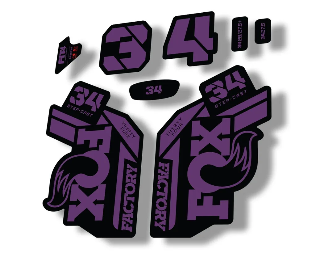 FOX 34 Step Cast SC 2021 Factory Fork Decals Suspension Sticker Adhesive Purple