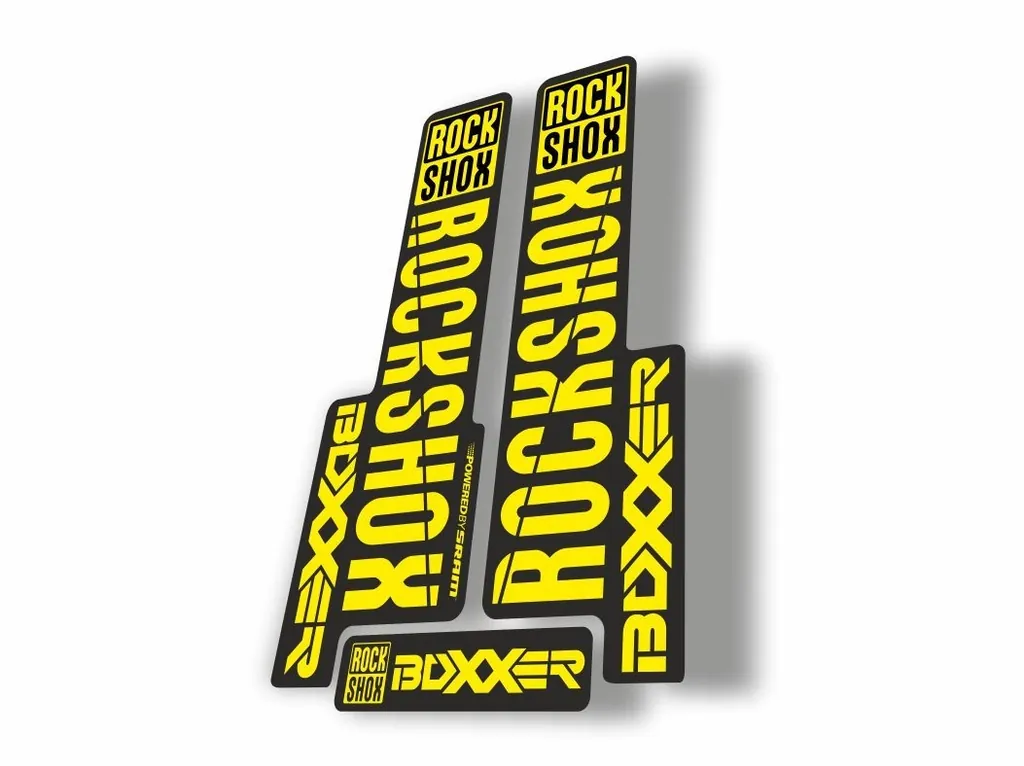 Rock Shox BOXXER 2018 Mountain Bike Cycling Decal Kit Sticker Adhesive Yellow