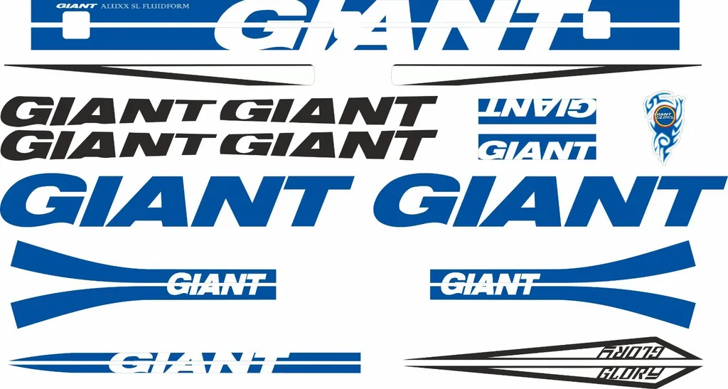Bicycle Vinyl Stickers – Fits GIANT GLORY Bike Frames – Black