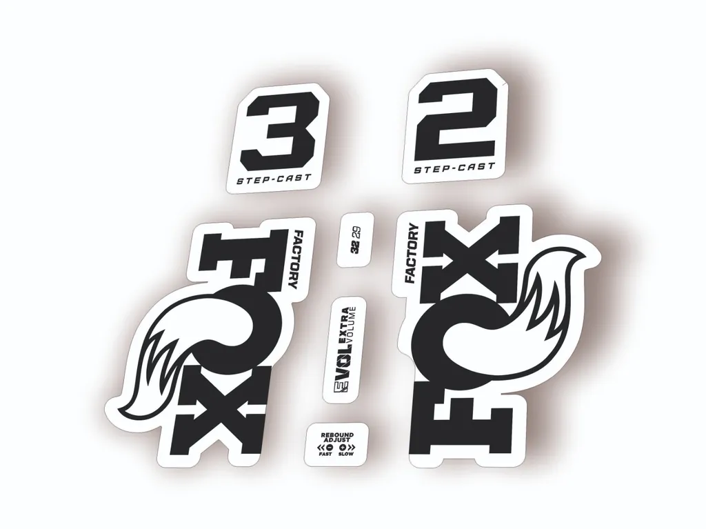 Fox 32 Step Cast 2025 Fork Suspension Factory Decal Sticker Adhesive Black
