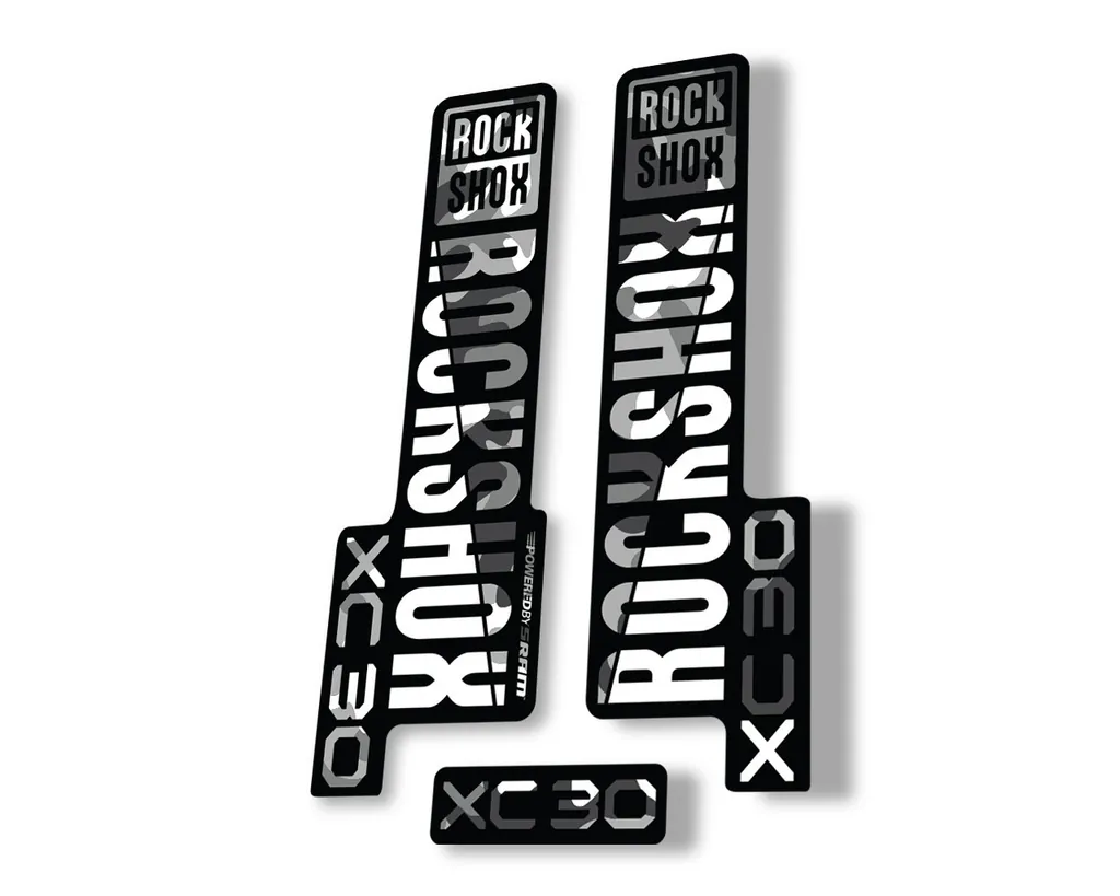 Rock Shox XC 30 2020 Fork Decal Mountain Bike Cycling Sticker Adhesiv White Camo