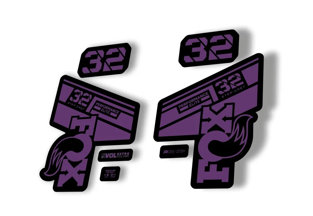 FOX 32 Step Cast Elite 2021 Factory Fork Decals Suspension Sticker Purple