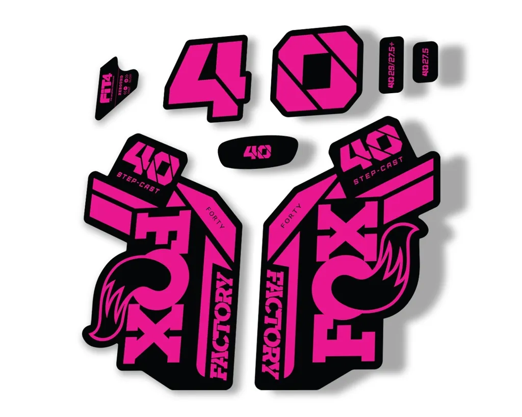 FOX 40 Step Cast SC 2021 Factory Fork Decals Suspension Sticker Adhesive Pink