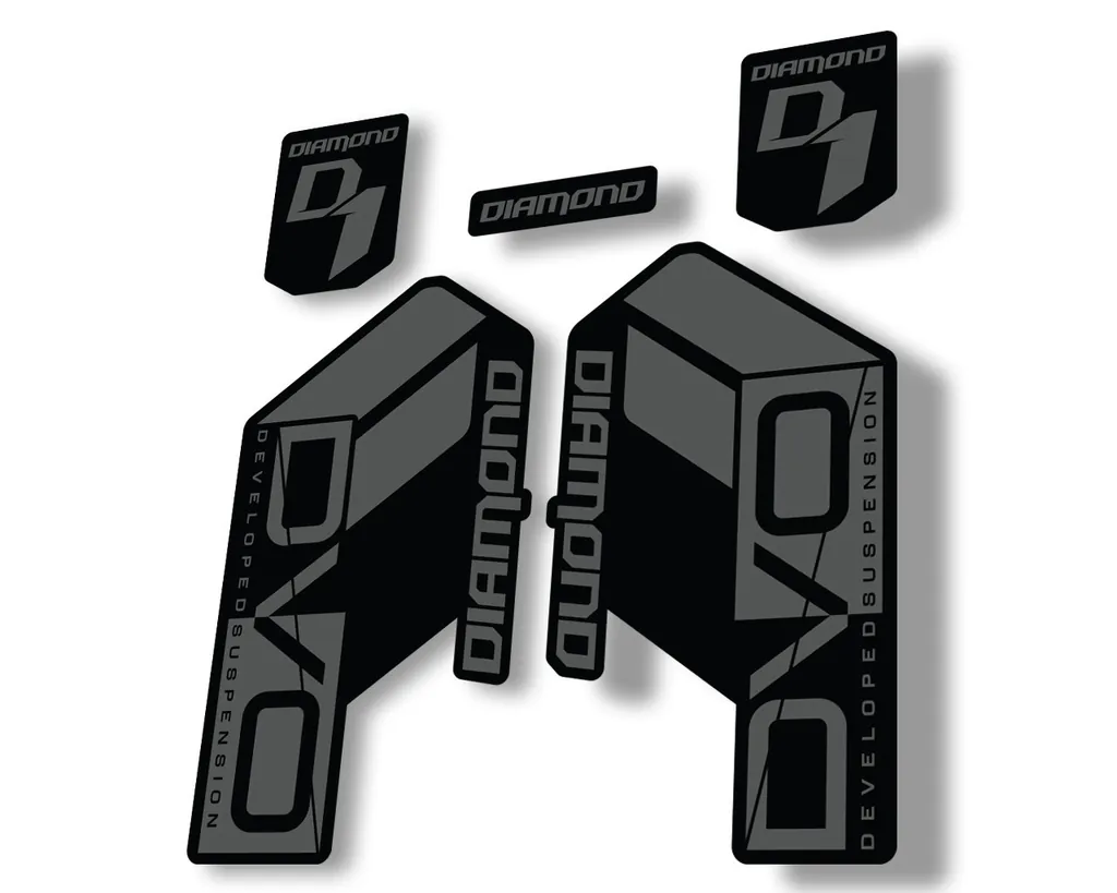 DVO Diamond Developed D1 2020 Fork Suspension Sticker Factory Decal Gray