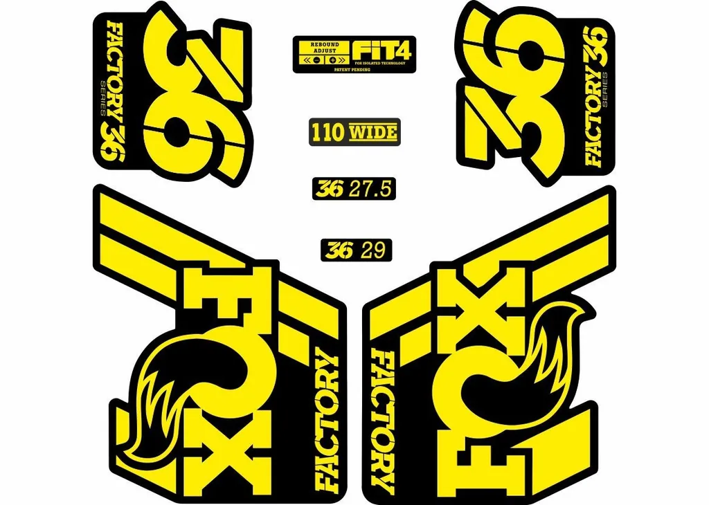 FOX 36 Float 2018-19 Forks Suspension Factory Decals Stickers Adhesive Yellow