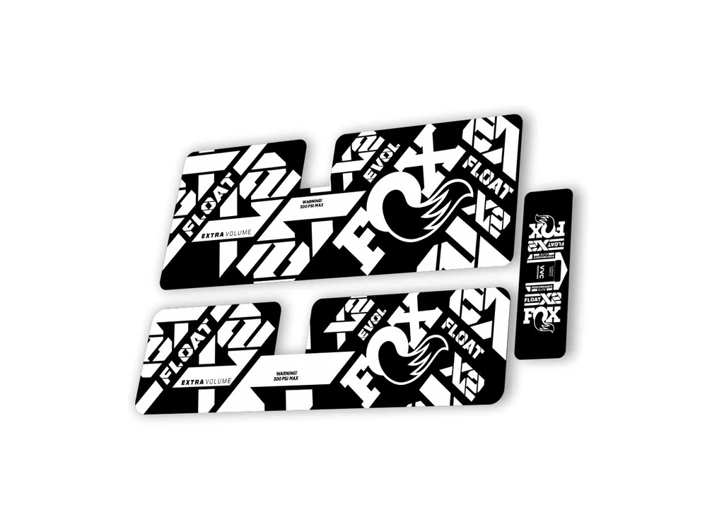 FOX X2 Performance Elite 2021 Rear Shock Suspension Sticker Decal Kit White