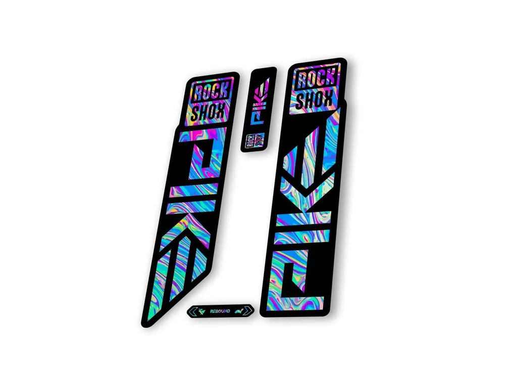 Rock Shox PIKE 2023 Mountain Bike Cycling Decal Sticker Adhesive Oil Slick 1