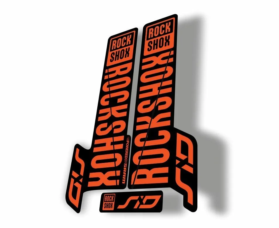 Rock Shox SID 2018 Mountain Bike Cycling Decal Kit Sticker Adhesive Orange