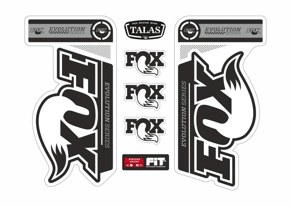 FOX 34 Evolution Talas Forks Suspension Factory Decal Sticker Adhesive White