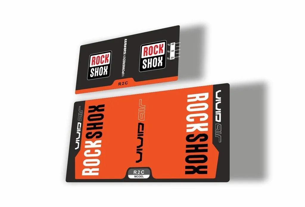Rock Shox Vivid Air R2C 2015 Rear Shock MTB Decal Sticker Adhesive Orange