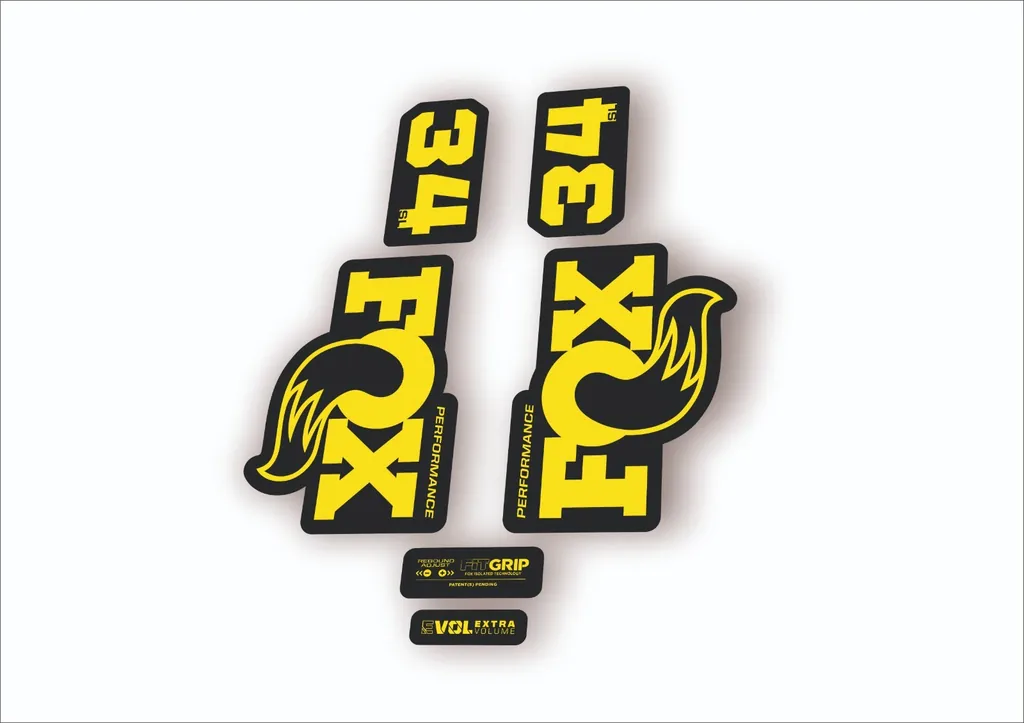 FOX 34 SL Performance 2026 Fork Factory Decal Sticker Adhesive Yellow