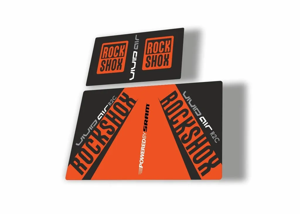 Rock Shox Vivid Air R2C 2017 Rear Shock MTB Decal Sticker Adhesive Orange
