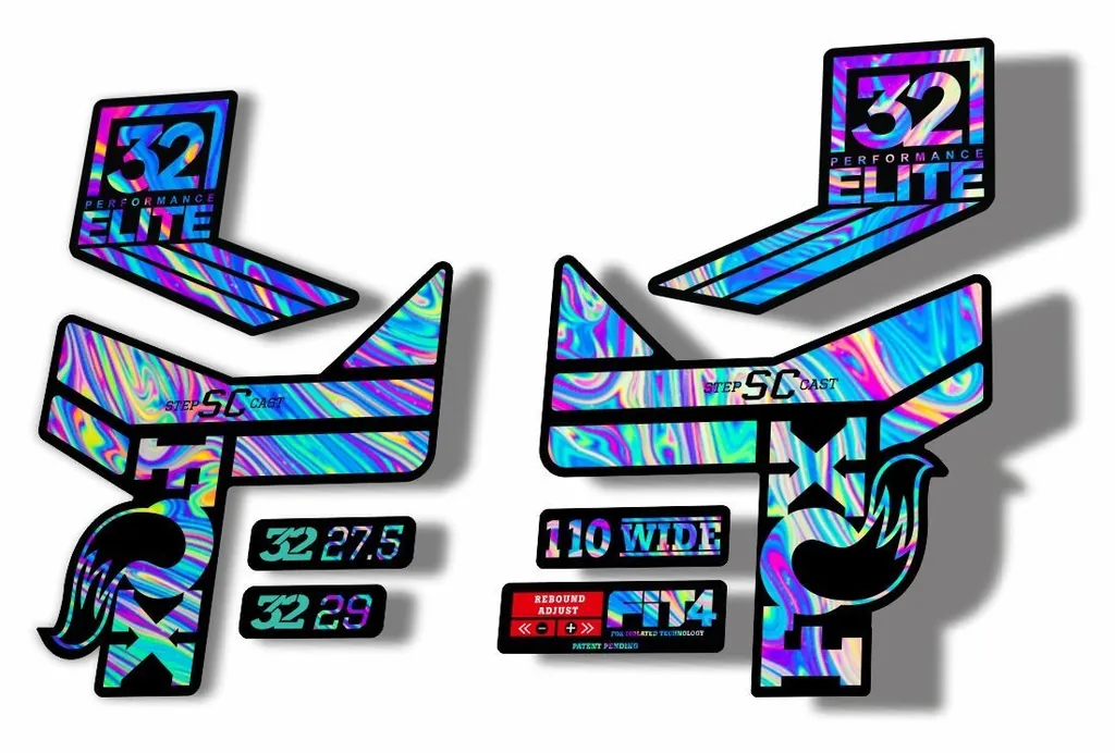 FOX 32 Step Cast SC EP  Fork Suspension Factory Decal Sticker Oil Slick 1