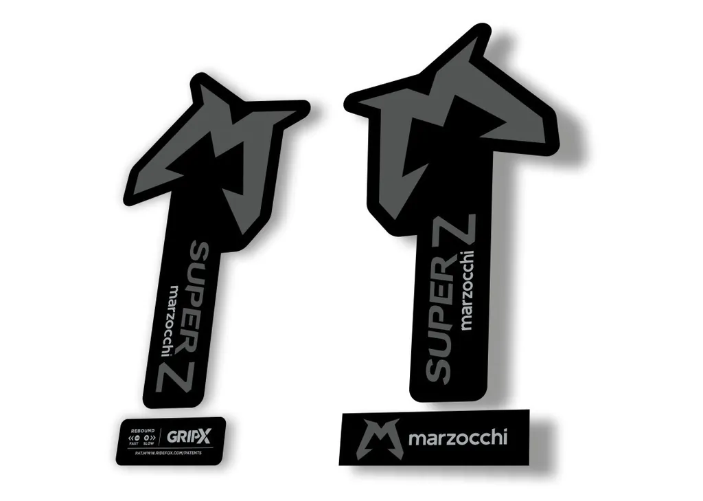 Marzocchi SUPER Z 2025 Fork Suspension Sticker Decal Kit Adhesive Gray