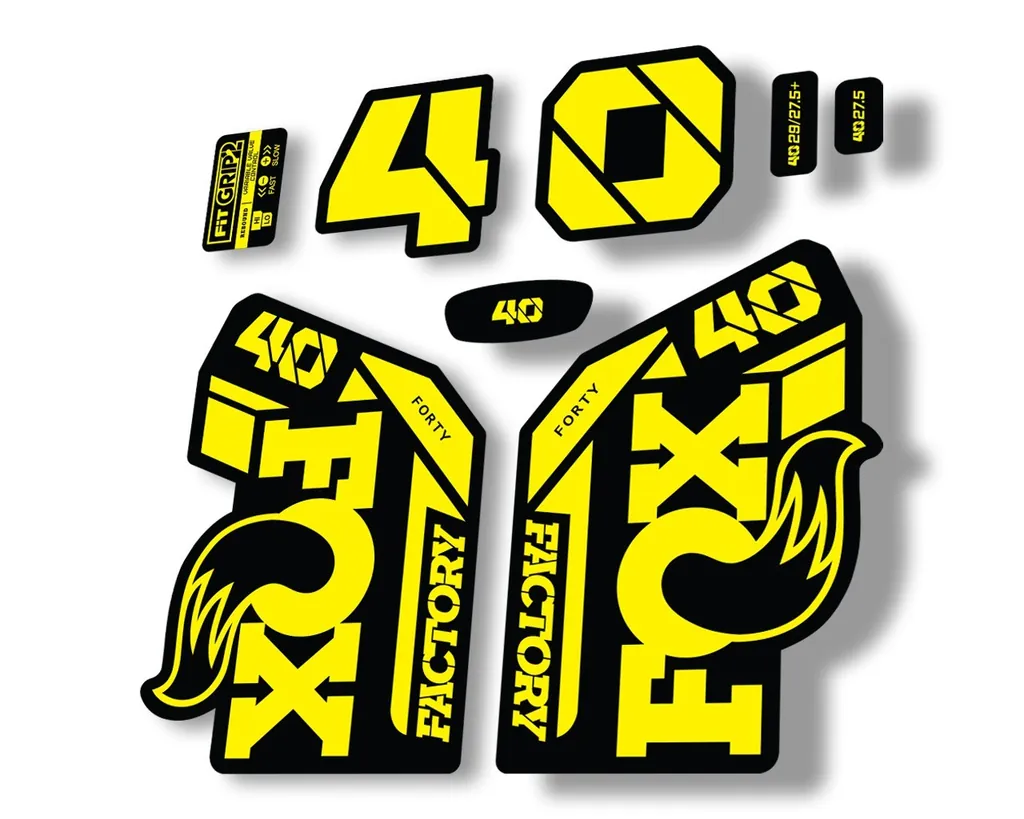 FOX 40 2021 Factory Forks Suspension Decals Sticker Set Adhesive Yellow