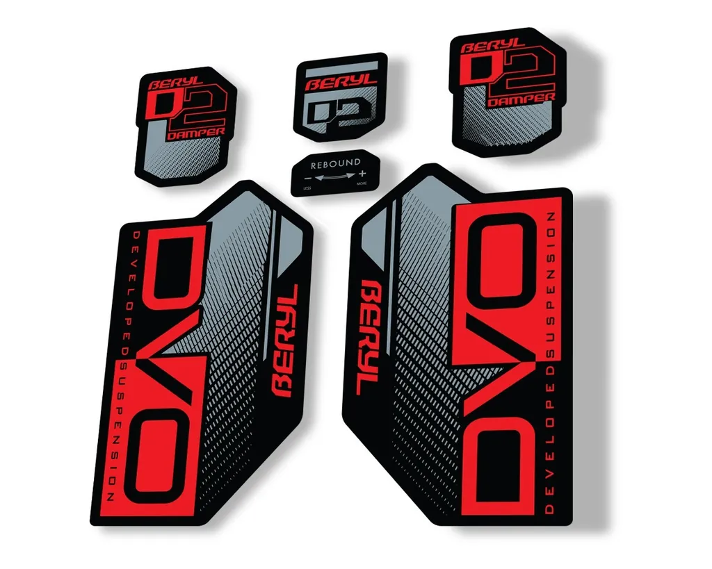DVO Beryl D2 2019 Fork Suspension Sticker Factory Decal Adhesive Red
