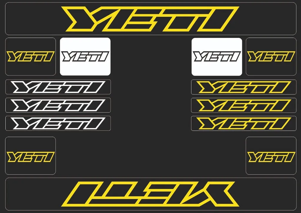 Bicycle Vinyl Stickers – Compatible with YETI Bikes – Yellow
