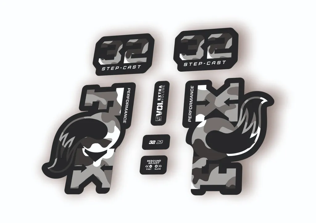 Fox 32 Step Cast Performance 2025 Fork Factory Decal Sticker Adhesive White Camo