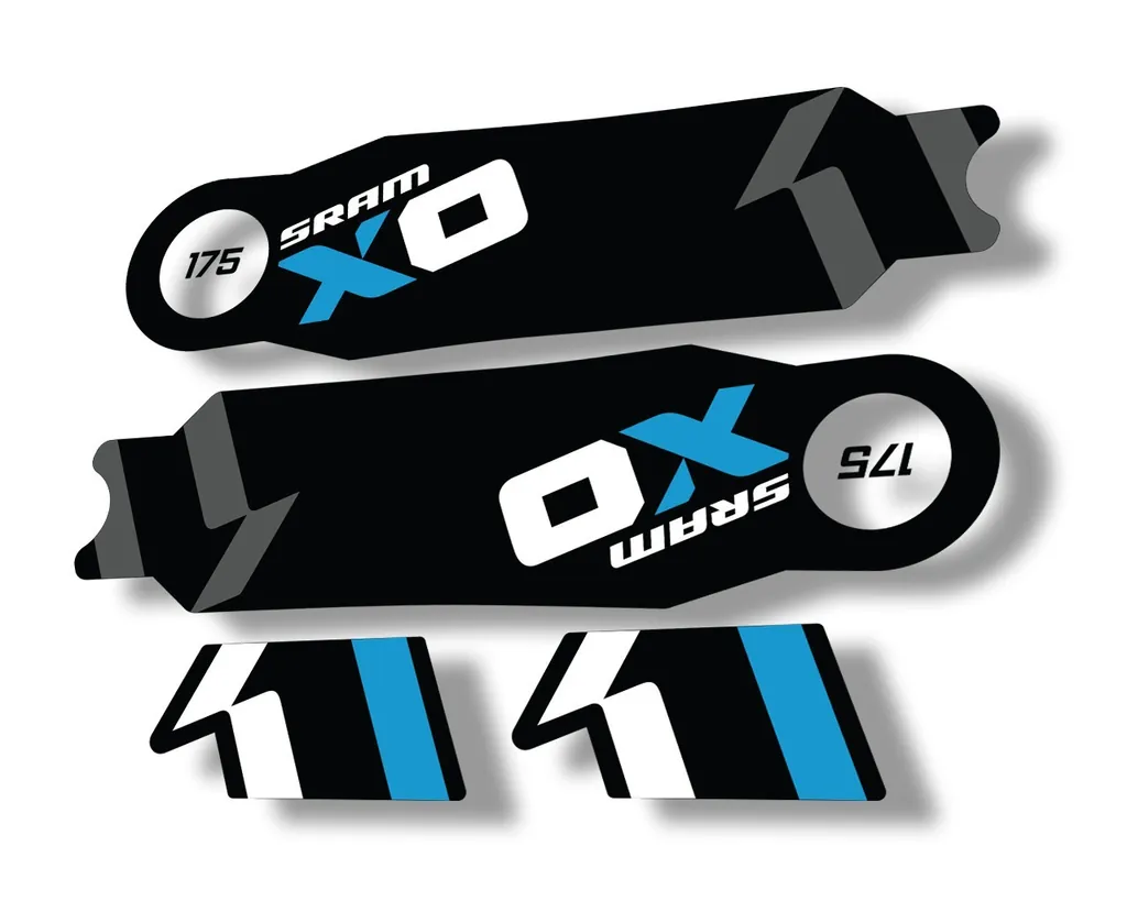 Crank Set Stickers Decals MTB Sram X01 2014 Bicycle Adhesive 2Pcs Blue