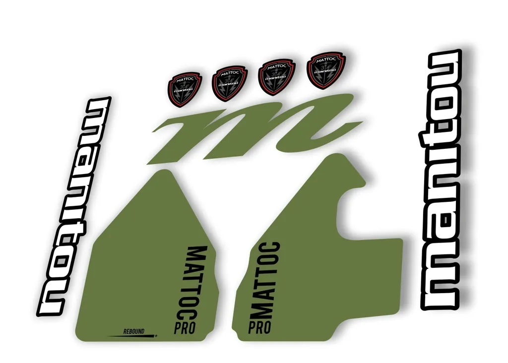Manitou Mattoc Pro 2017 Fork Suspension Decal Kit Sticker Set Olive
