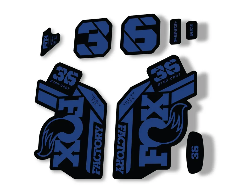 FOX 36 Step Cast SC 2021 Factory Fork Decals Suspension Sticker Dark Blue