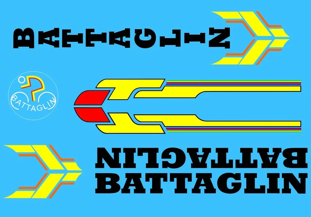 Bicycle Vinyl Frame Stickers Custom Compatible with Battaglin Black Yellow
