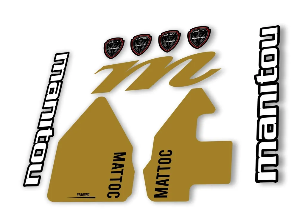 Manitou Mattoc 2017 Fork Suspension Decal Kit Sticker Set Gold