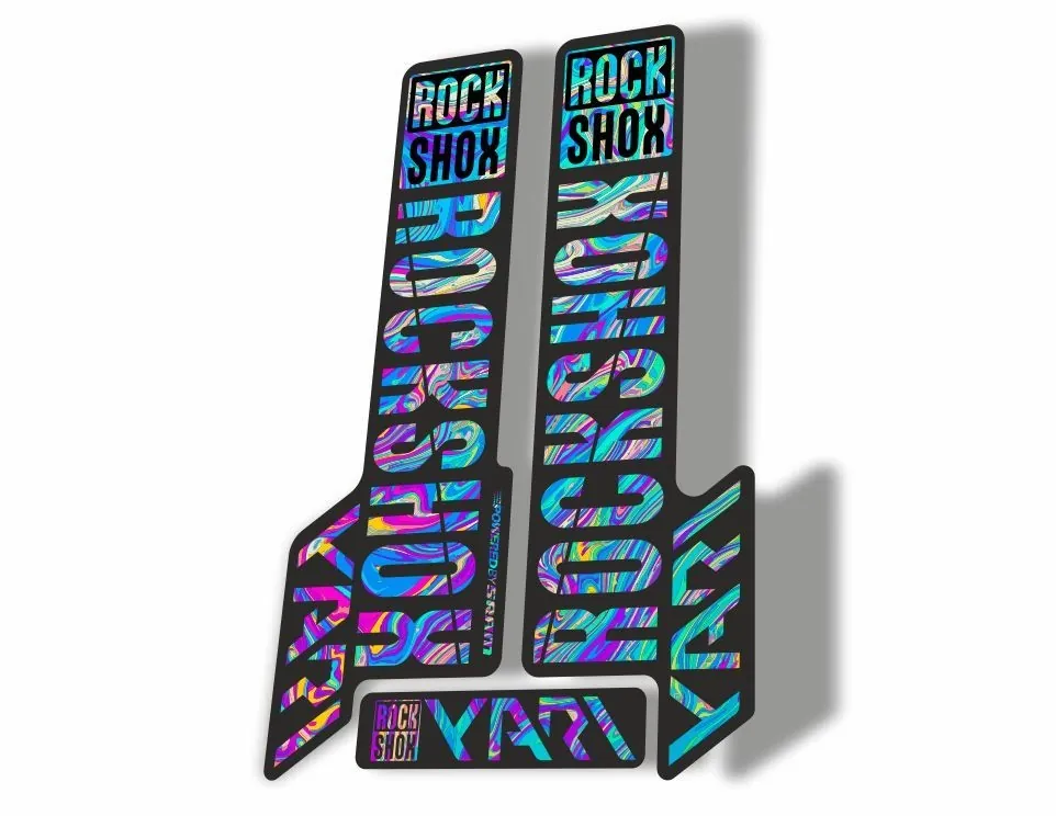 Rock Shox YARI 2018 Fork Decal Mountain Bike Cycling Sticker Adhesive Oil Slick1