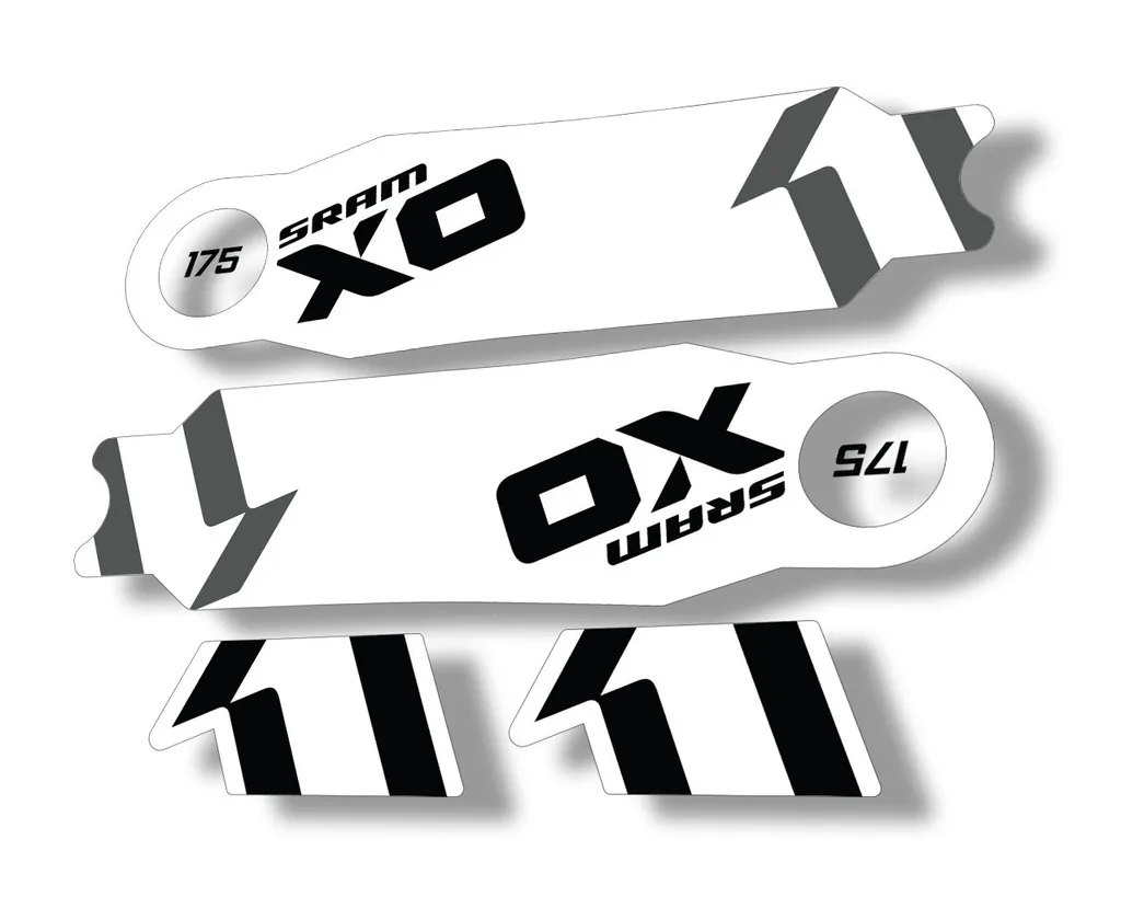 Crank Set Stickers Decals MTB Sram X01 2014 Bicycle Adhesive 2Pcs Black