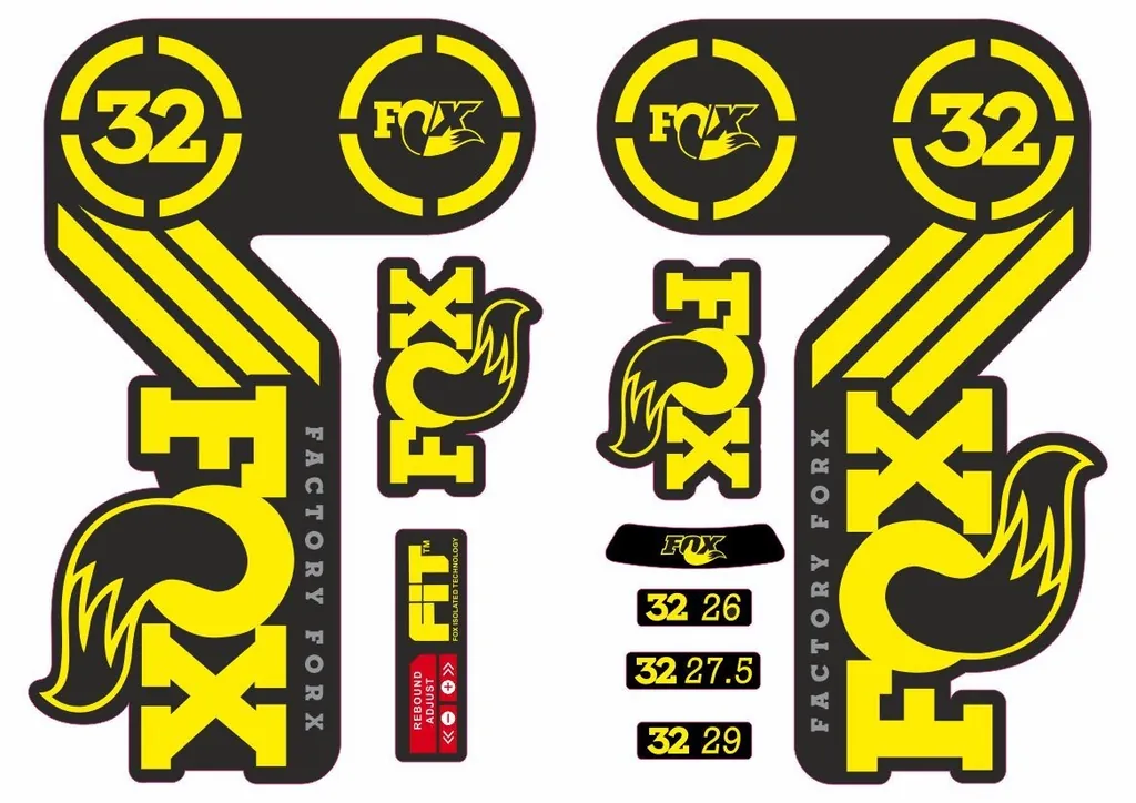 FOX 32 Heritage 2015 Fork Suspension Factory Decal Sticker Adhesive Yellow