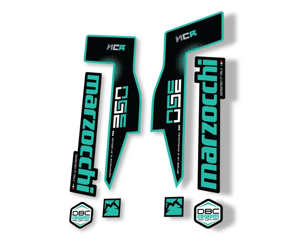 Marzocchi 350 NCR 2018 Fork Suspension Sticker Decal Adhesive Kit Dolphin