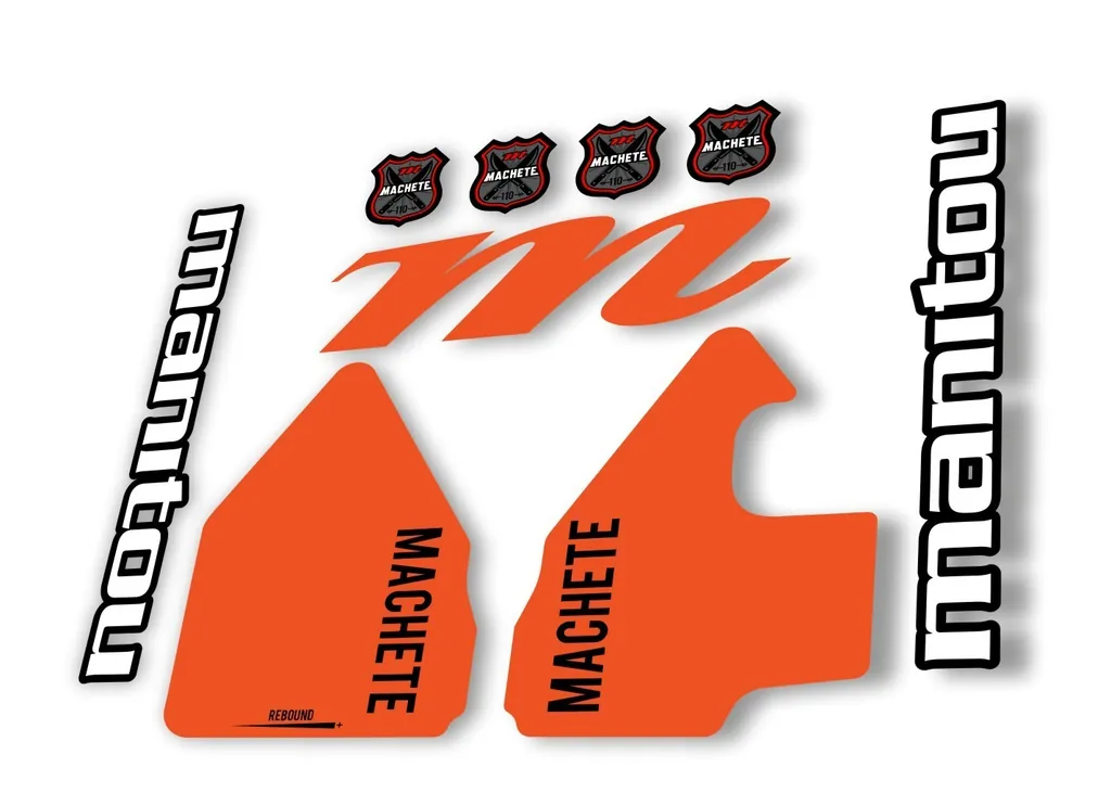 Manitou Machhete 110 Comp 2020 Fork Suspension Decal Kit Sticker Set Orange