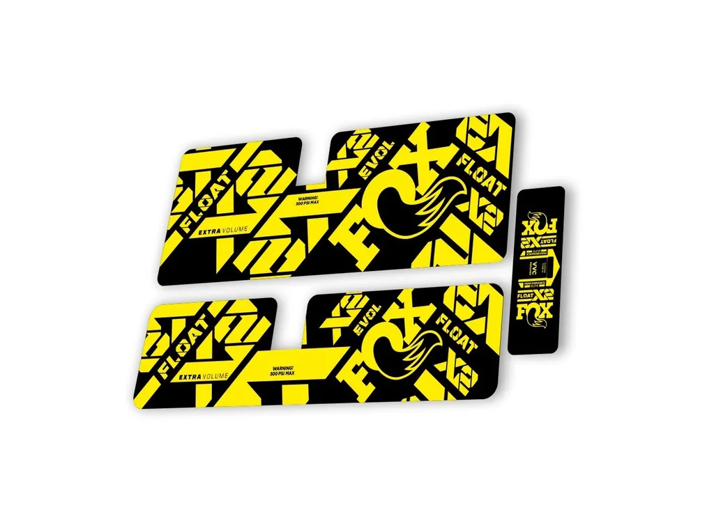 FOX X2 Performance Elite 2021 Rear Shock Suspension Sticker Decal Kit Yellow