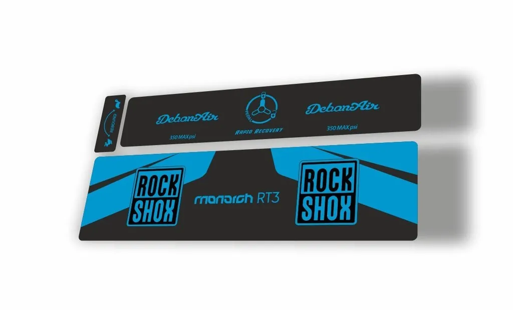 Rock Shox 2016 MONARCH RT3 Rear Shock MTB Decal Sticker Adhesive Blue