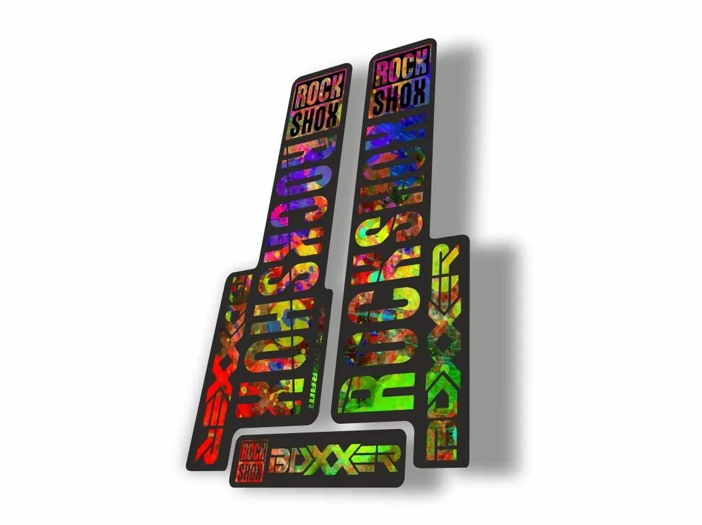 Rock Shox BOXXER 2018 Mountain Bike Cycling Decal Kit Sticker Oil Slick