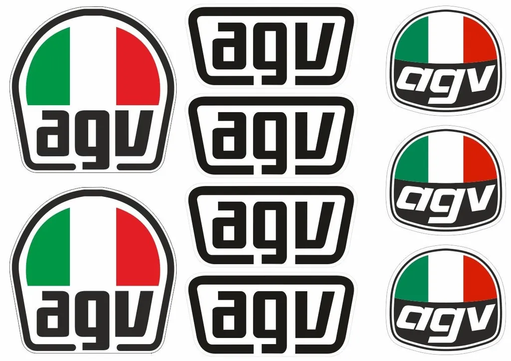 AGV Helmet Decal Set Sticker Vinyl Graphic Logo Adhesive Kit Aufkleber 9 Pcs