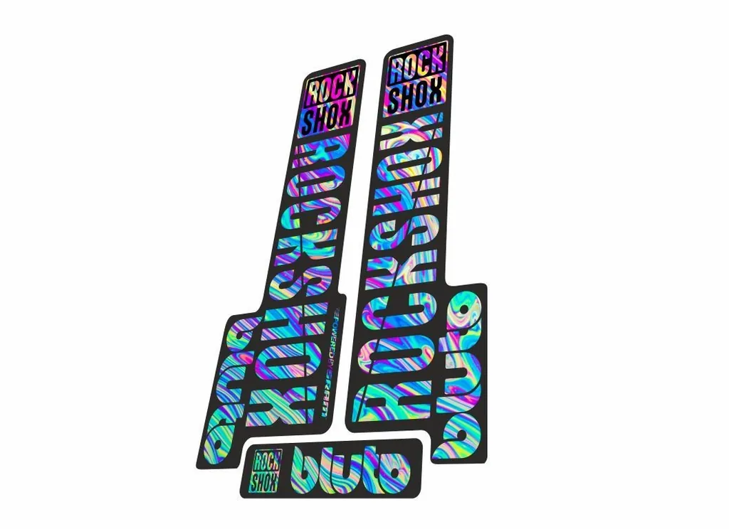 Rock Shox BLUTO 2018 Mountain Bike Cycling Decal Kit Sticker Oil Slick 1