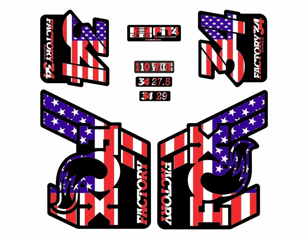 FOX 34 Float 2018-19 Forks Suspension Factory Decal Sticker Adhesive USA Theme
