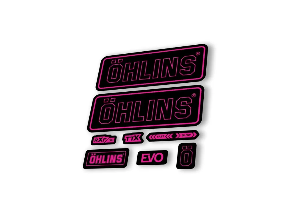 Ohlins RXF36 EVO 2018 Rear Shock Decal Mountain Bike Cycling Sticker Pink