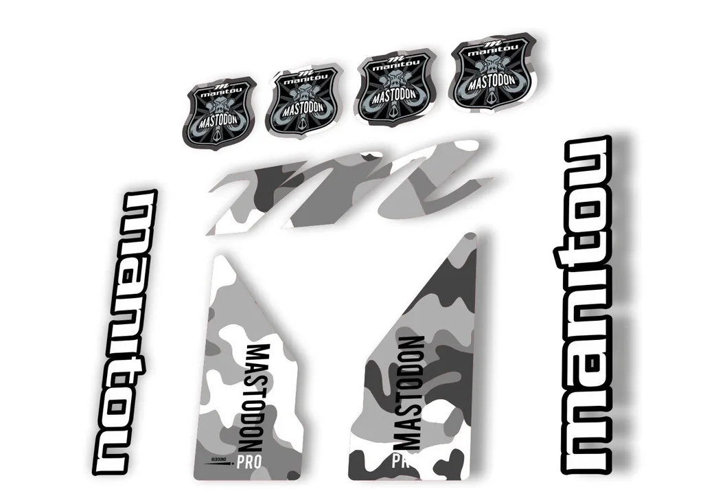Manitou Mastadon Pro 2017 Fork Suspension Decal Kit Sticker White Camo