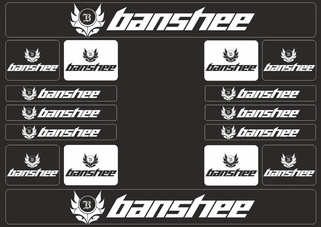 Bicycle Vinyl Frame Stickers Custom Compatible with BANSHEE Black