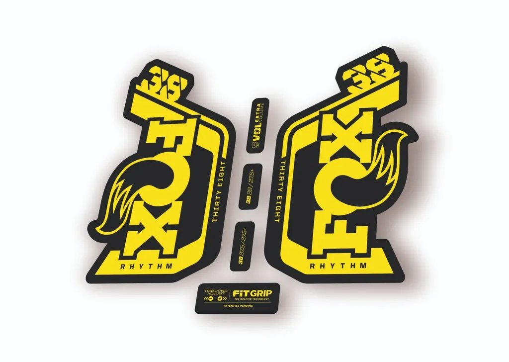 Fox 38 Rhythm 2024 Fork Suspension Factory Decal Sticker Adhesive Yellow