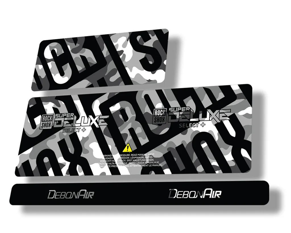 Rock Shox Super Deluxe Select Plus 2020 Rear Shock Decal Sticker Set White Camo