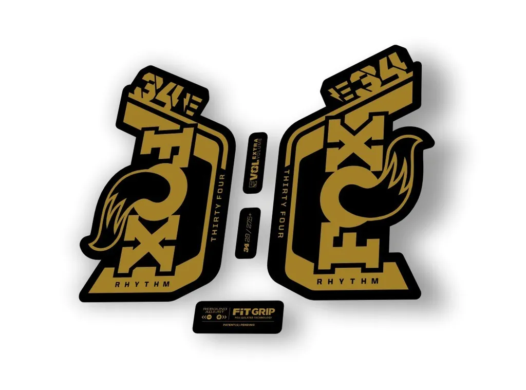 Fox 34 Rhythm E Bike 2024 Fork Suspension Factory Decal Sticker Adhesive Gold