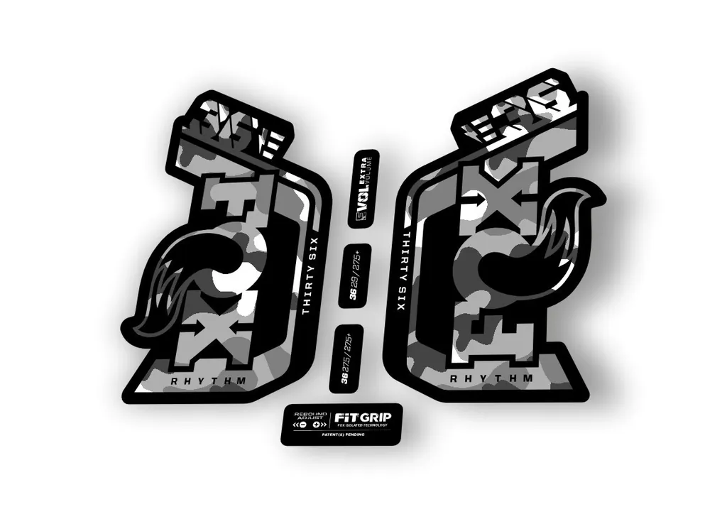 Fox 36 Rhythm E Bike 2024Fork Suspension Factory Decal Sticker White Camo