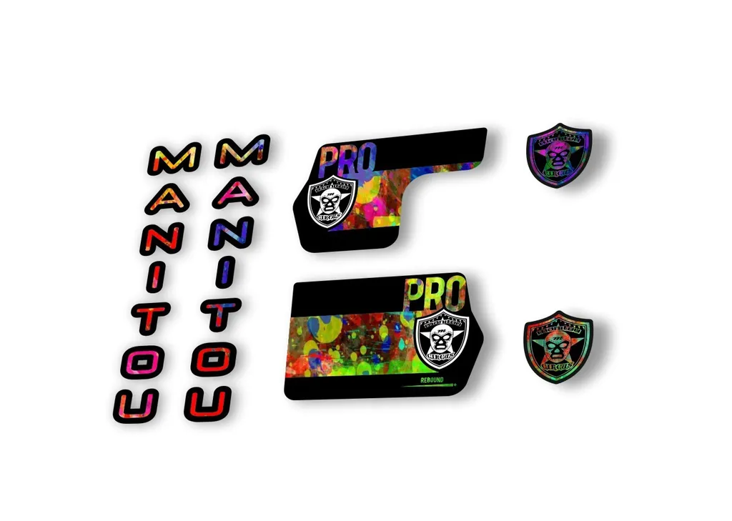 Manitou Circus Pro 2020 Fork Suspension Decal Kit Sticker Set Oil Slick